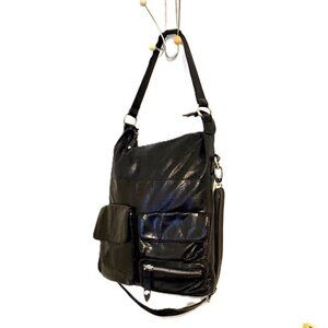 Hobo International The Original Black Leather Handbag - 17" x 14"x 2"